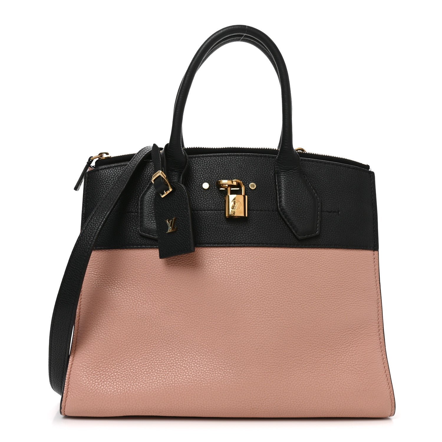 Louis Vuitton Taurillon City Steamer MM Magnolia Pink Black