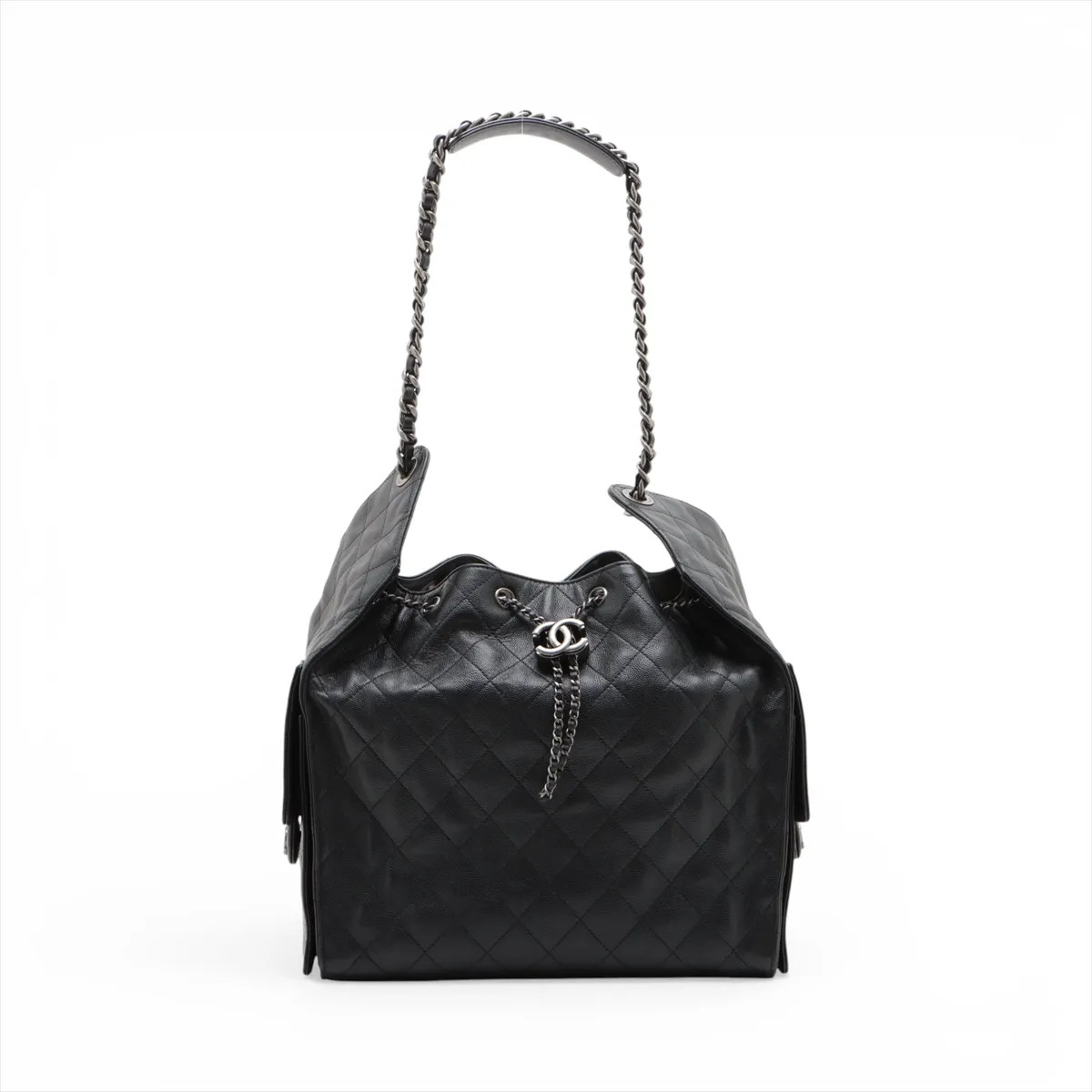 Chanel Chanel 25 Medium Caviar Skin Shoulder bag Black Gunmetal Fittings random