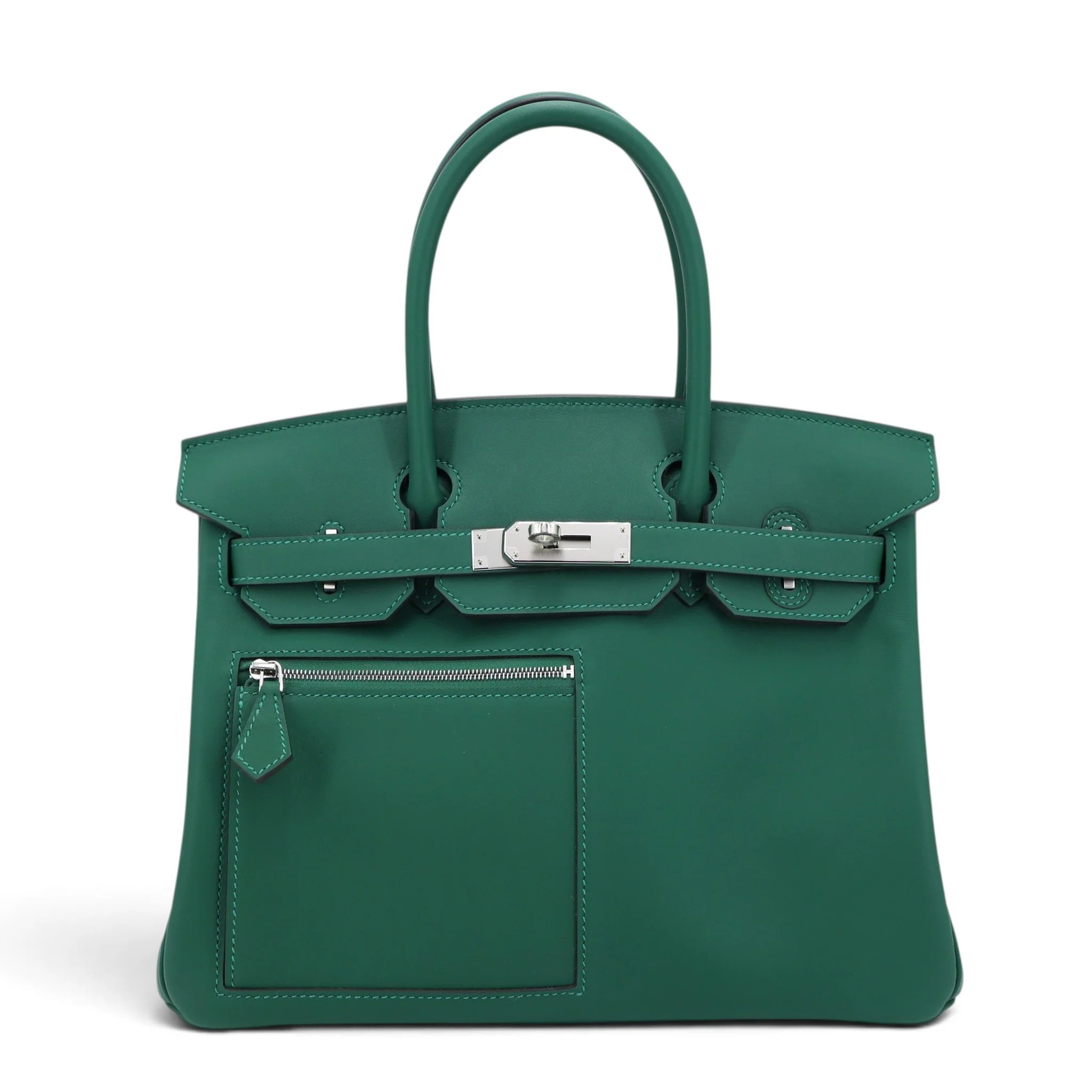 Brand New ( Rank N ) HERMÈS Birkin 30 Colormatic Vert Moyen (65) Swift Palladium hardware K (2025)