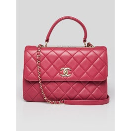 Chanel Pink Quilted Lambskin Leather Trendy CC Medium Bag
