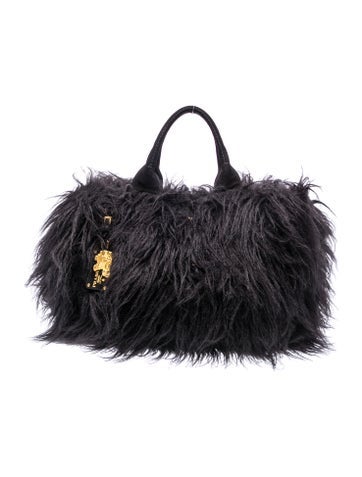 Faux Fur Top Handle Bag