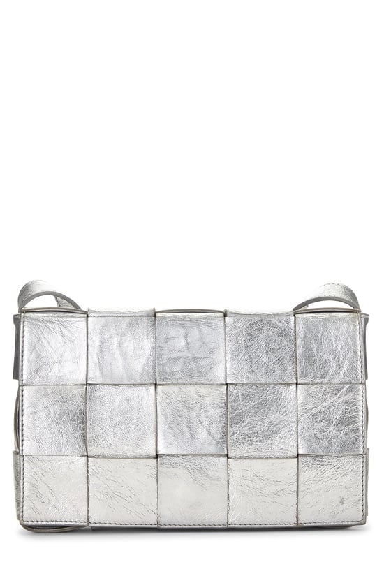 Silver Maxi Intrecciato Cassette