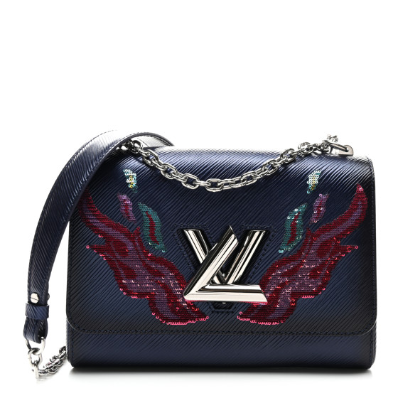 Louis Vuitton Epi Sequins Flame Twist Shoulder Bag MM Blue Nuit