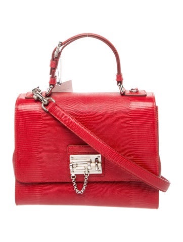 Embossed Leather Top Handle Bag