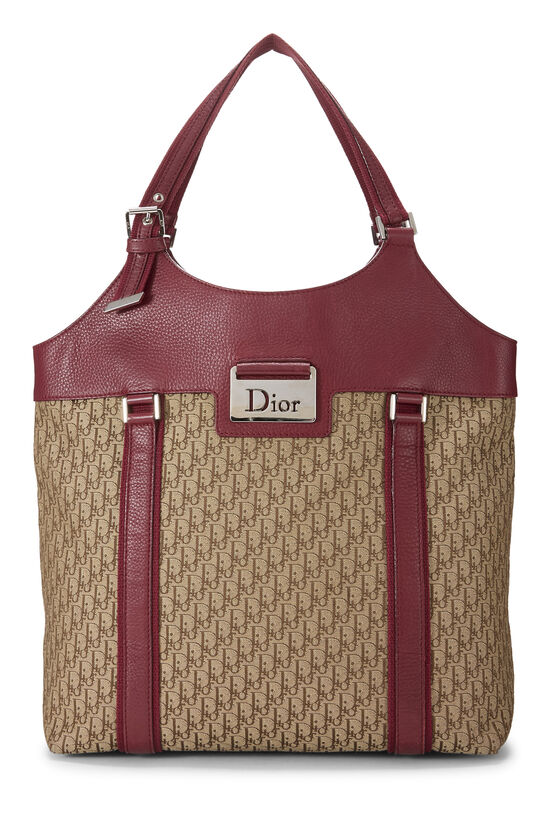 Dior Red & Beige Diorissimo Canvas Street Chic Tote