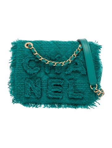 Small Tweed Logo Flap Bag