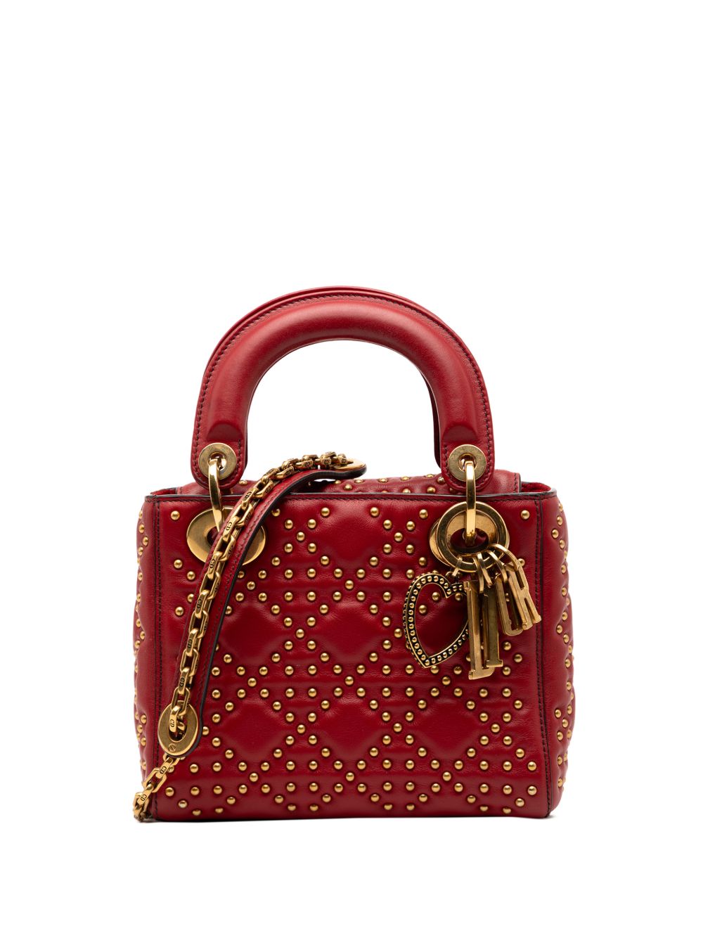 Dior 2017 Mini Lambskin Cannage Studded Supple Lady Dior satchel
