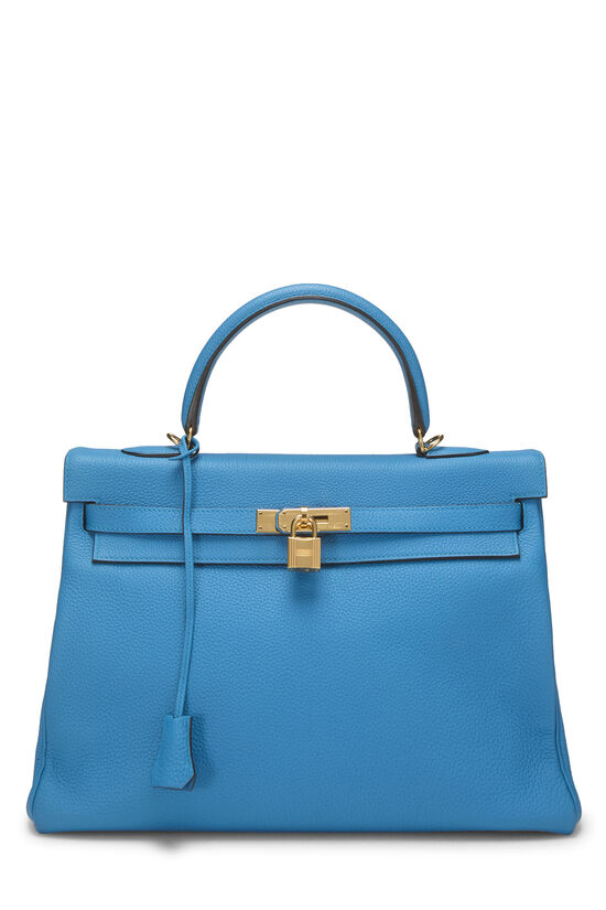Hermes Bleu Zanzibar Togo Kelly Retourne 35
