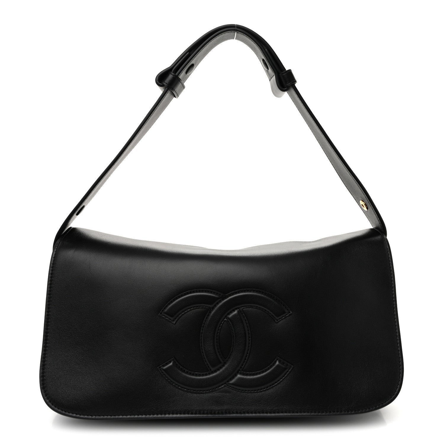 Chanel Lambskin CC Maxi Messenger Bag Black
