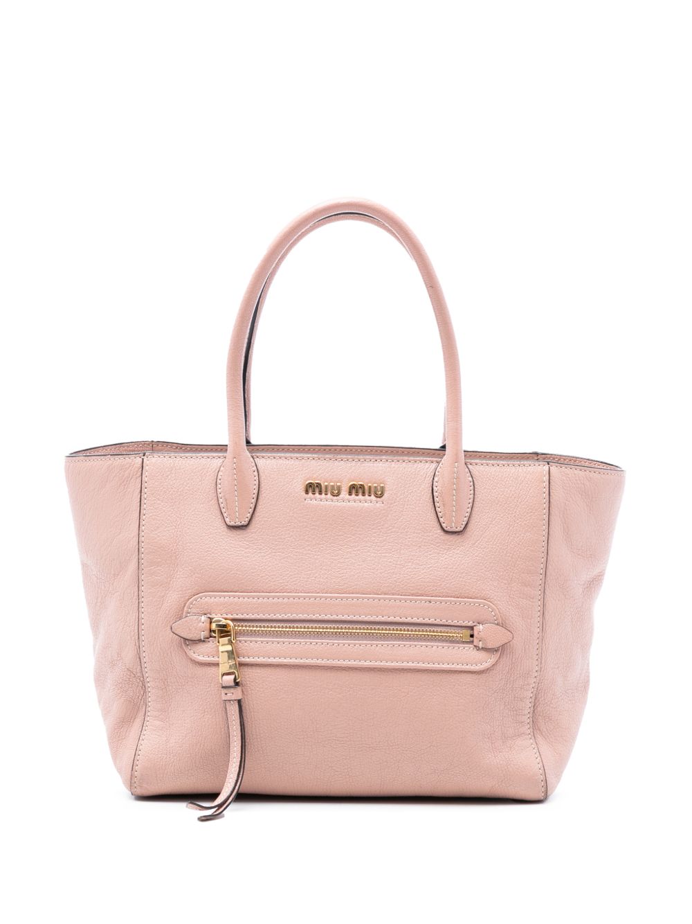 Miu Miu 2012-2014 Goatskin Madras Front Pocket satchel
