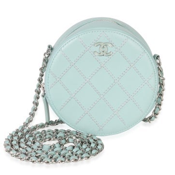 Leather Round Clutch on Chain