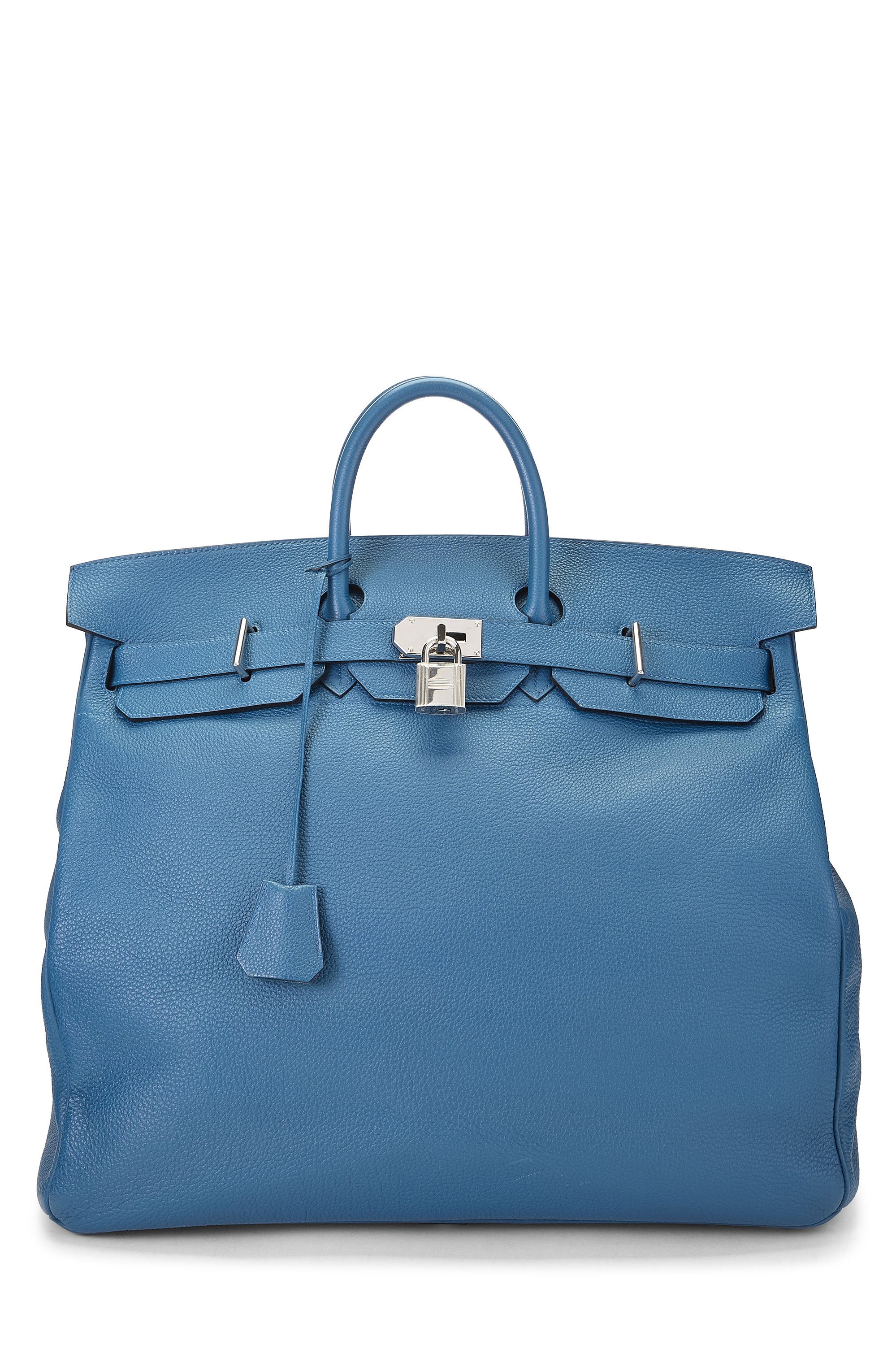 Hermès Blue Izmir Togo Haut à Courroies "HAC" Birkin 50