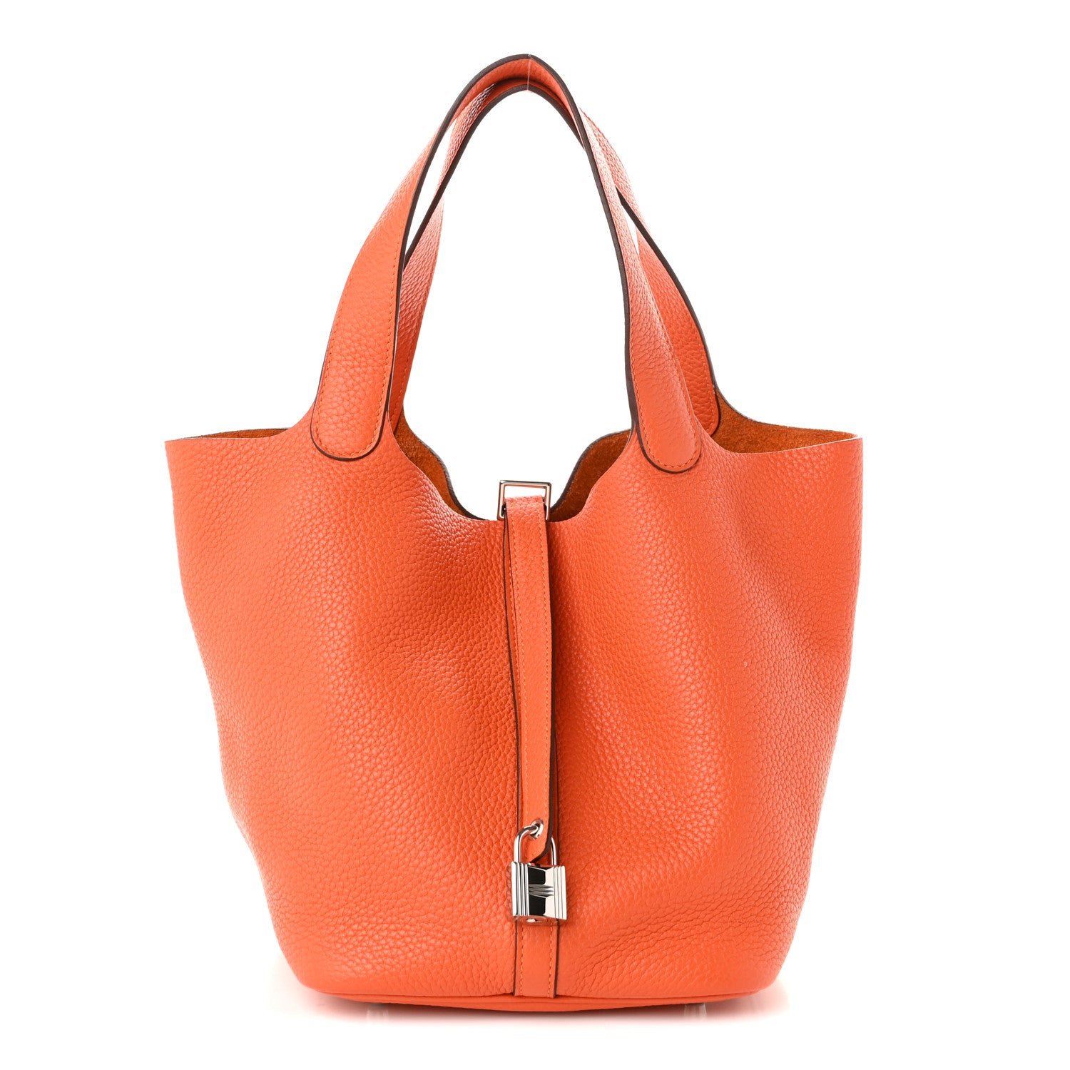 Hermes Taurillon Clemence Picotin Lock 22 MM Orange