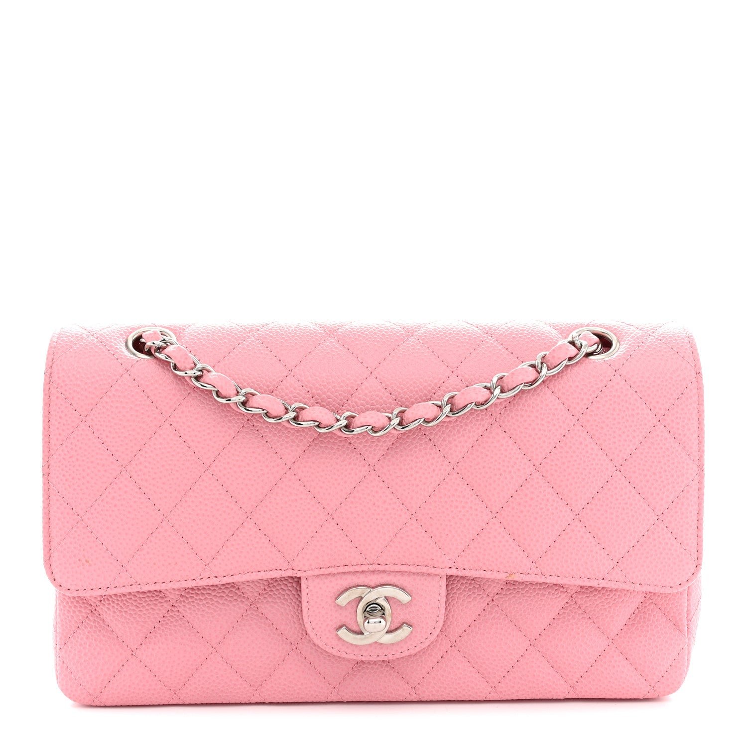 Chanel Caviar Quilted Medium Double Flap Pink
