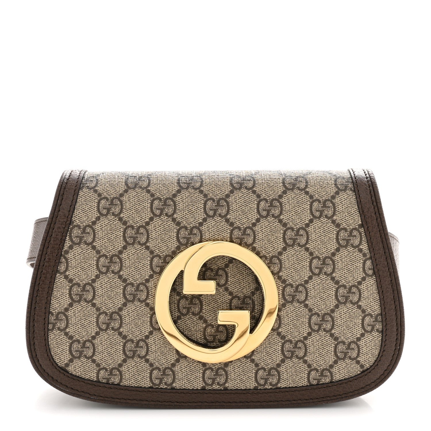 Gucci GG Supreme Monogram Textured Dollar Calfskin Blondie Belt Bag 75 30 Beige Ebony New Acero