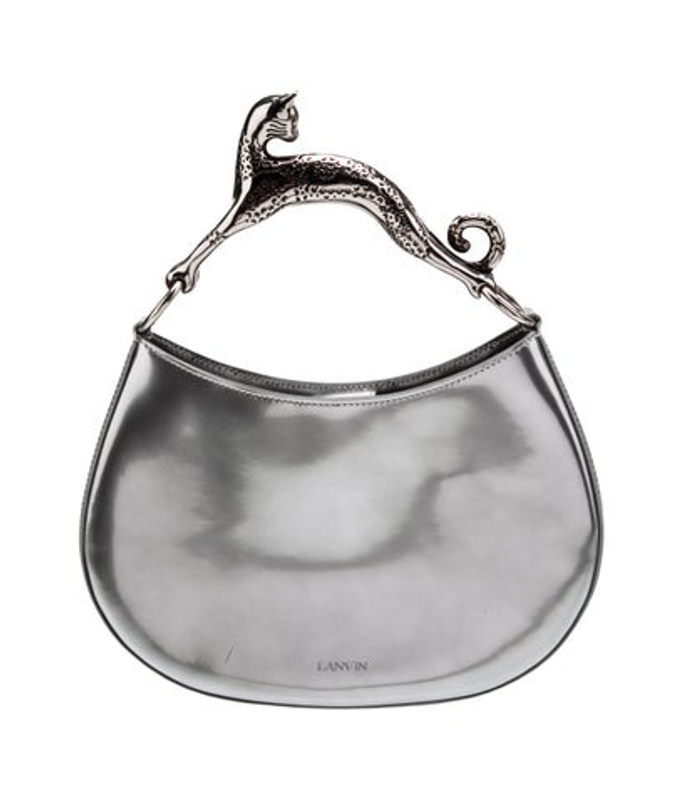 Lanvin Patent Leather Small Cat Metallic Tote Bag