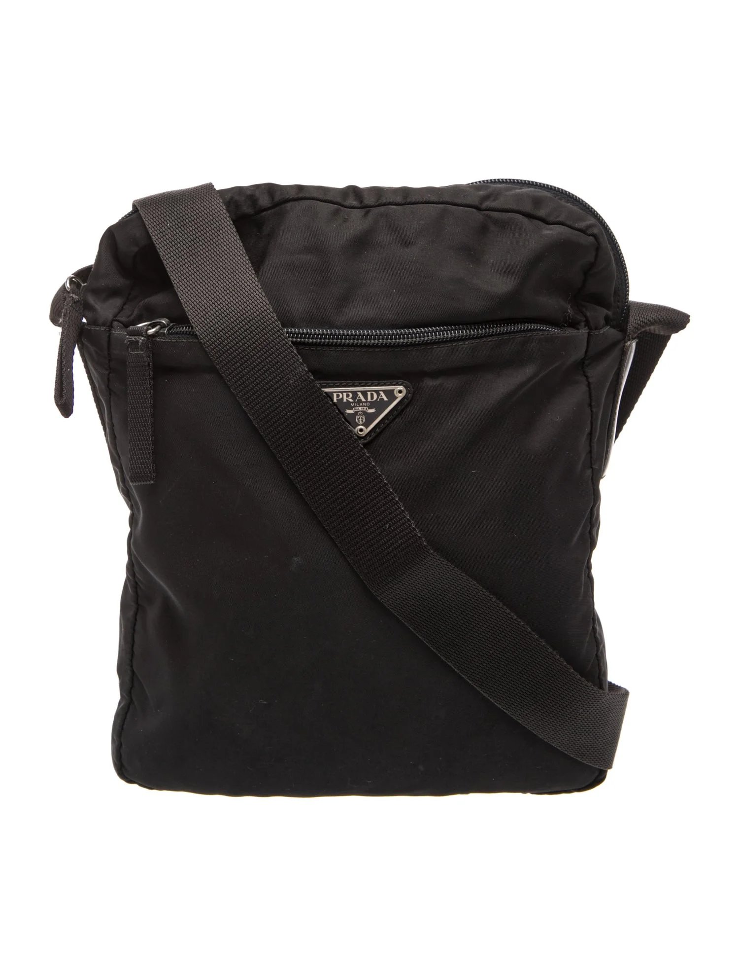 Enameled Metal Triangle tessuto messenger bag
