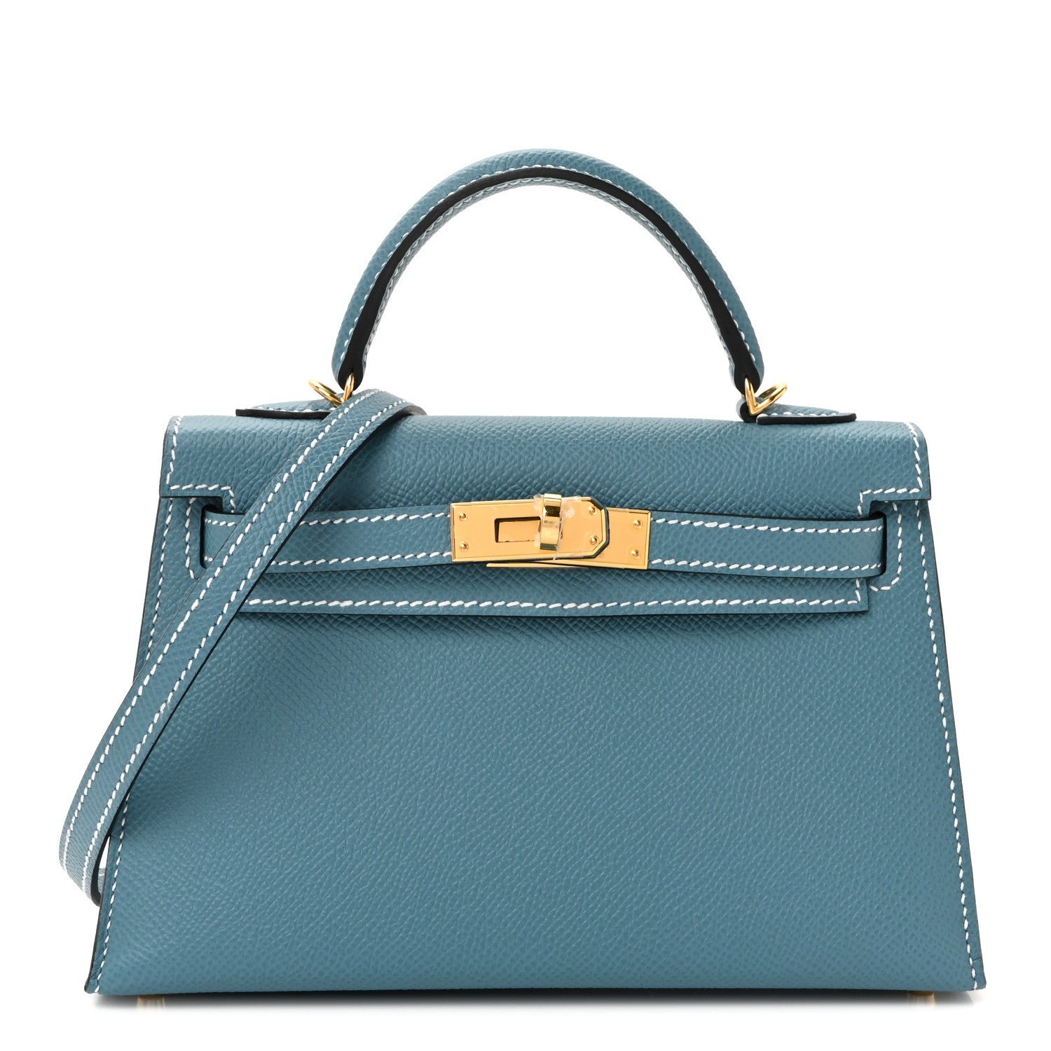 Hermes Hermes Epsom Mini Kelly Sellier 20 New Blue Jean