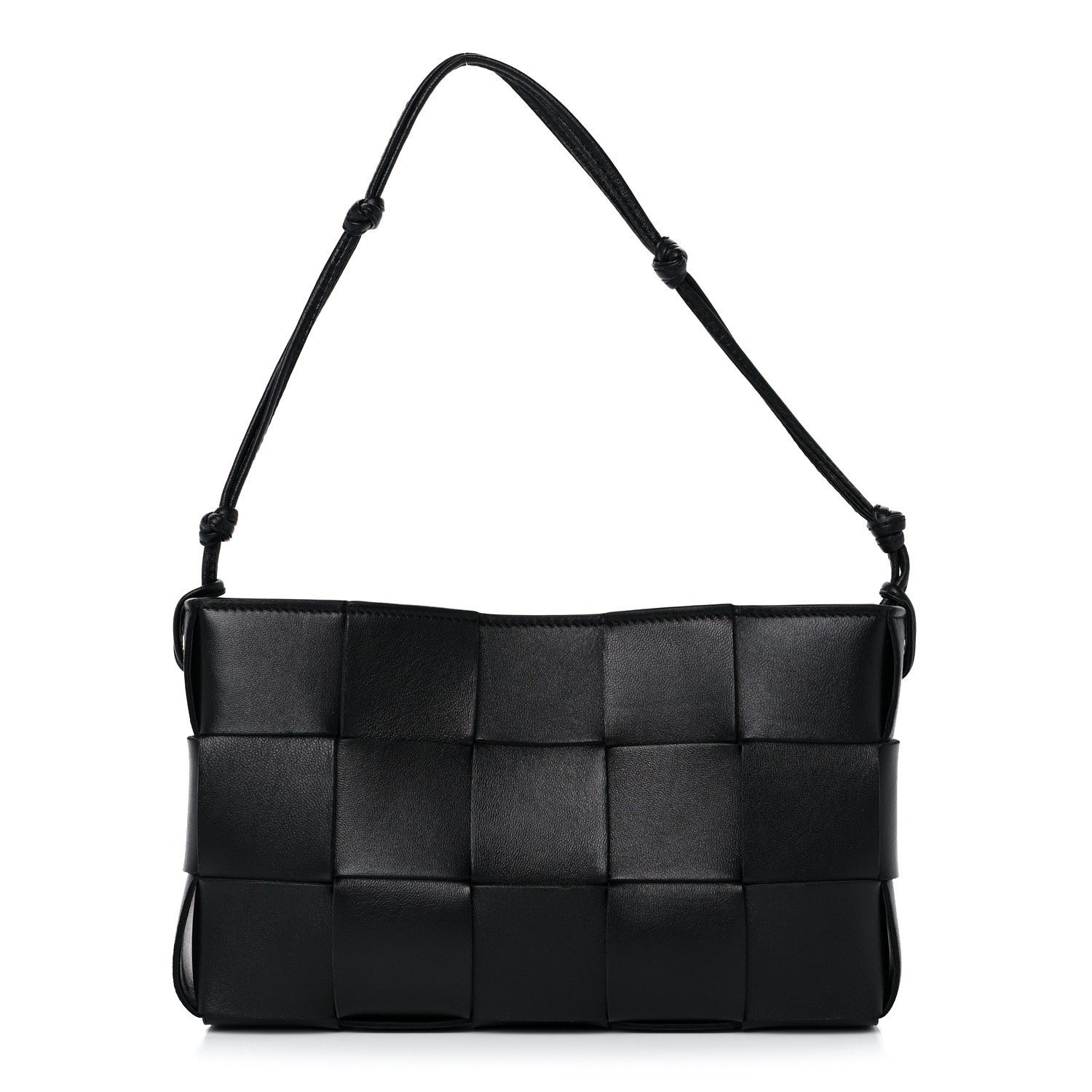 Bottega Veneta Calfskin Maxi Intrecciato Cassette Pouch On Strap Black