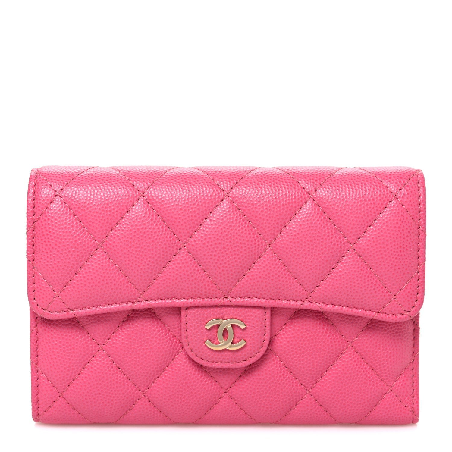 Chanel Caviar Quilted Medium Flap Wallet Pink