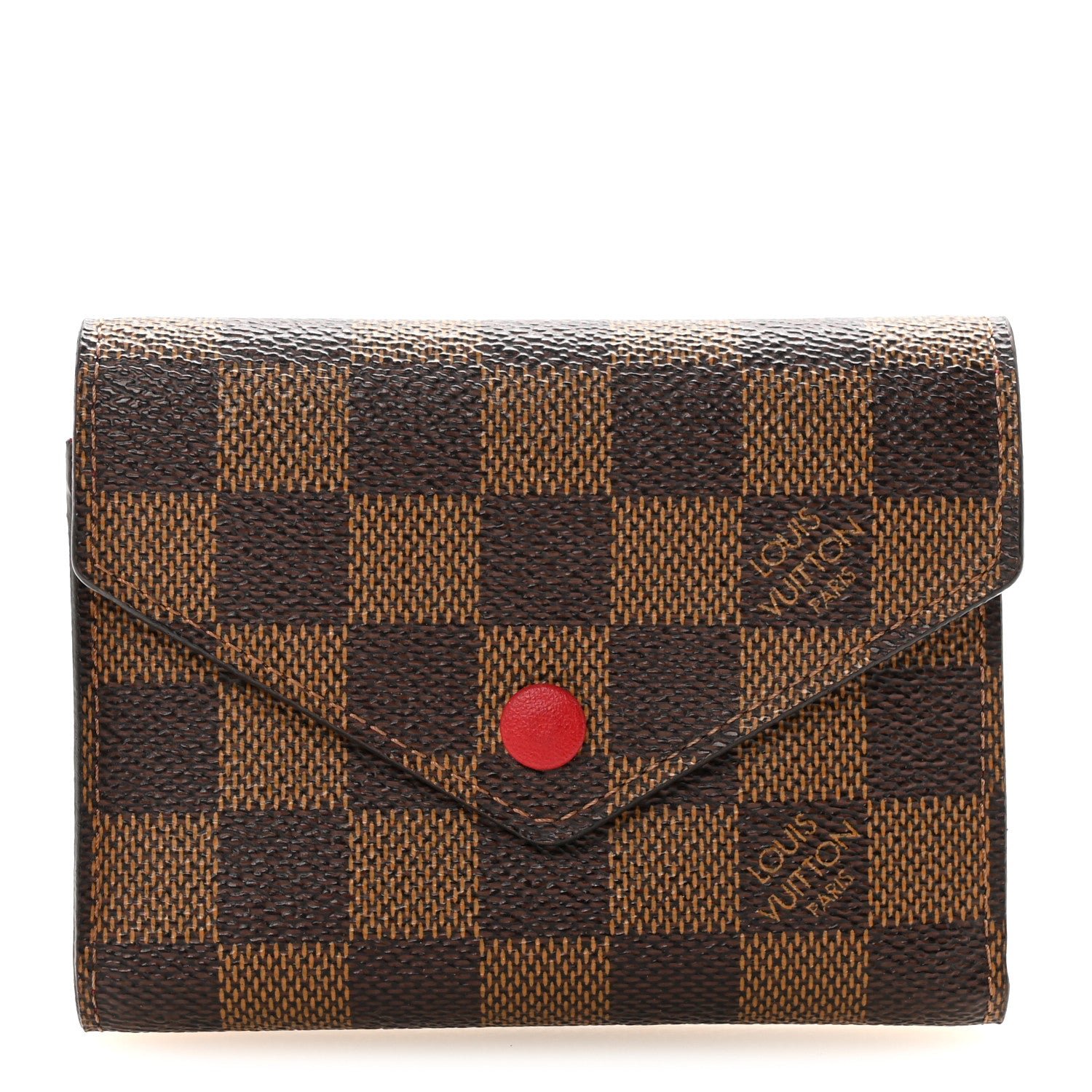 Louis Vuitton Damier Ebene Victorine Wallet Red