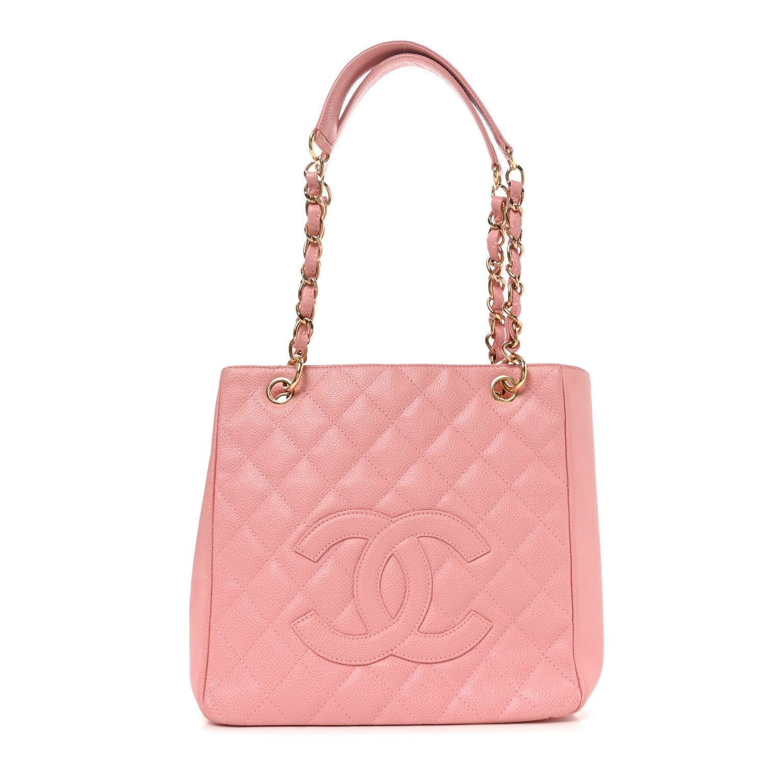 Chanel Caviar Quilted Petit Shopping Tote PST Pink