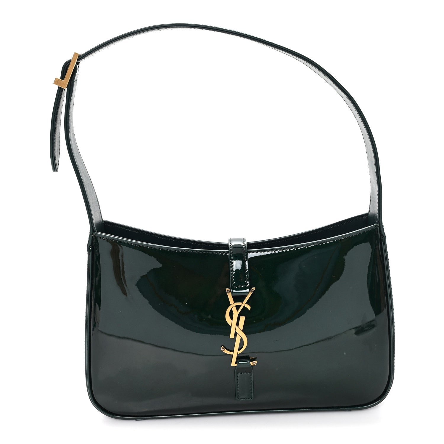 Saint Laurent Patent Le 5 A 7 Hobo Dark Leaf