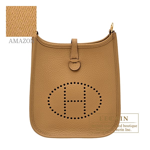 Hermes Evelyne Amazon bag 16/TPM Biscuit Clemence leather Gold hardware Bandouliere 85cm