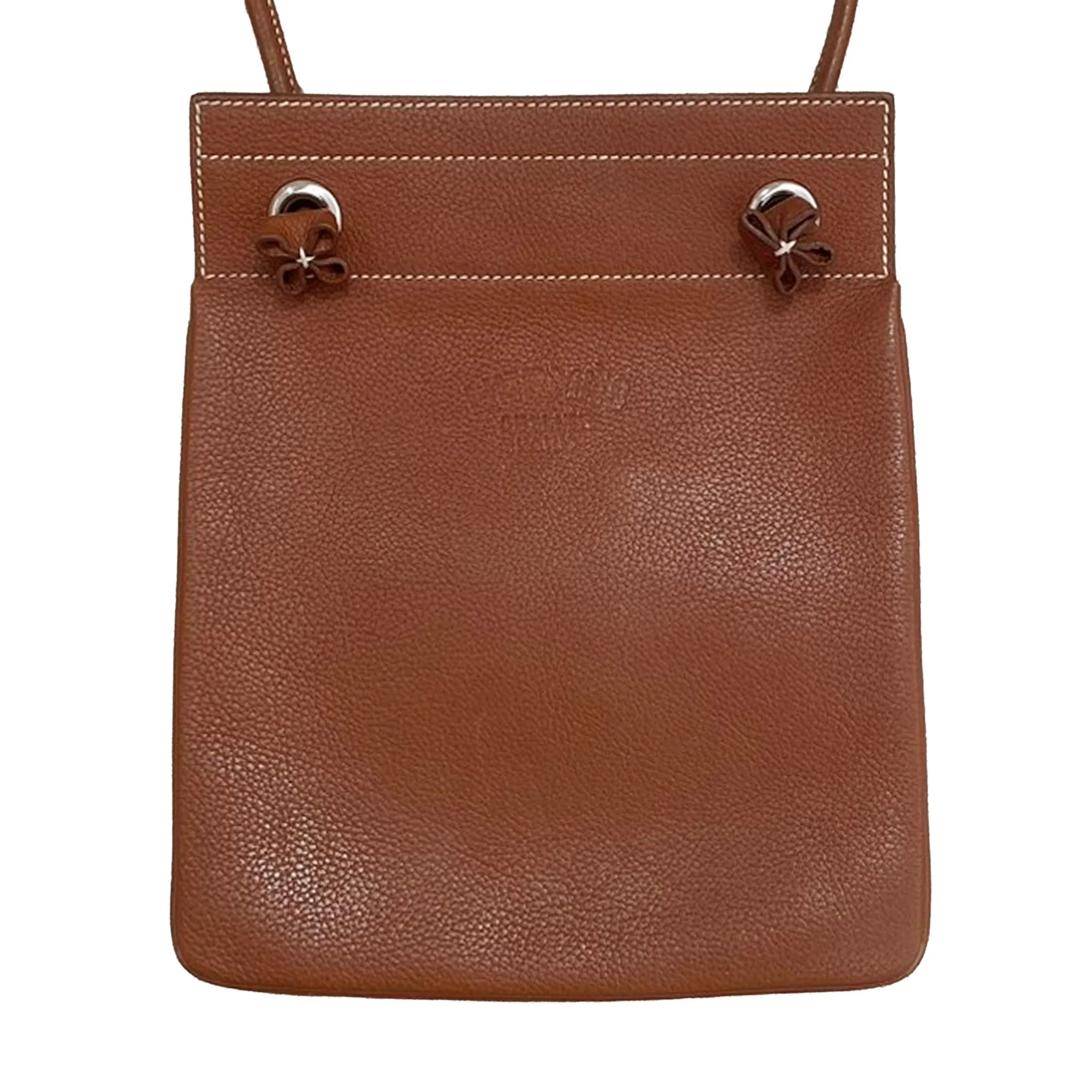Very Good ( Rank A) HERMÈS Aline Mini bag Fauve (34) Barenia Faubourg Palladium hardware C (2018)