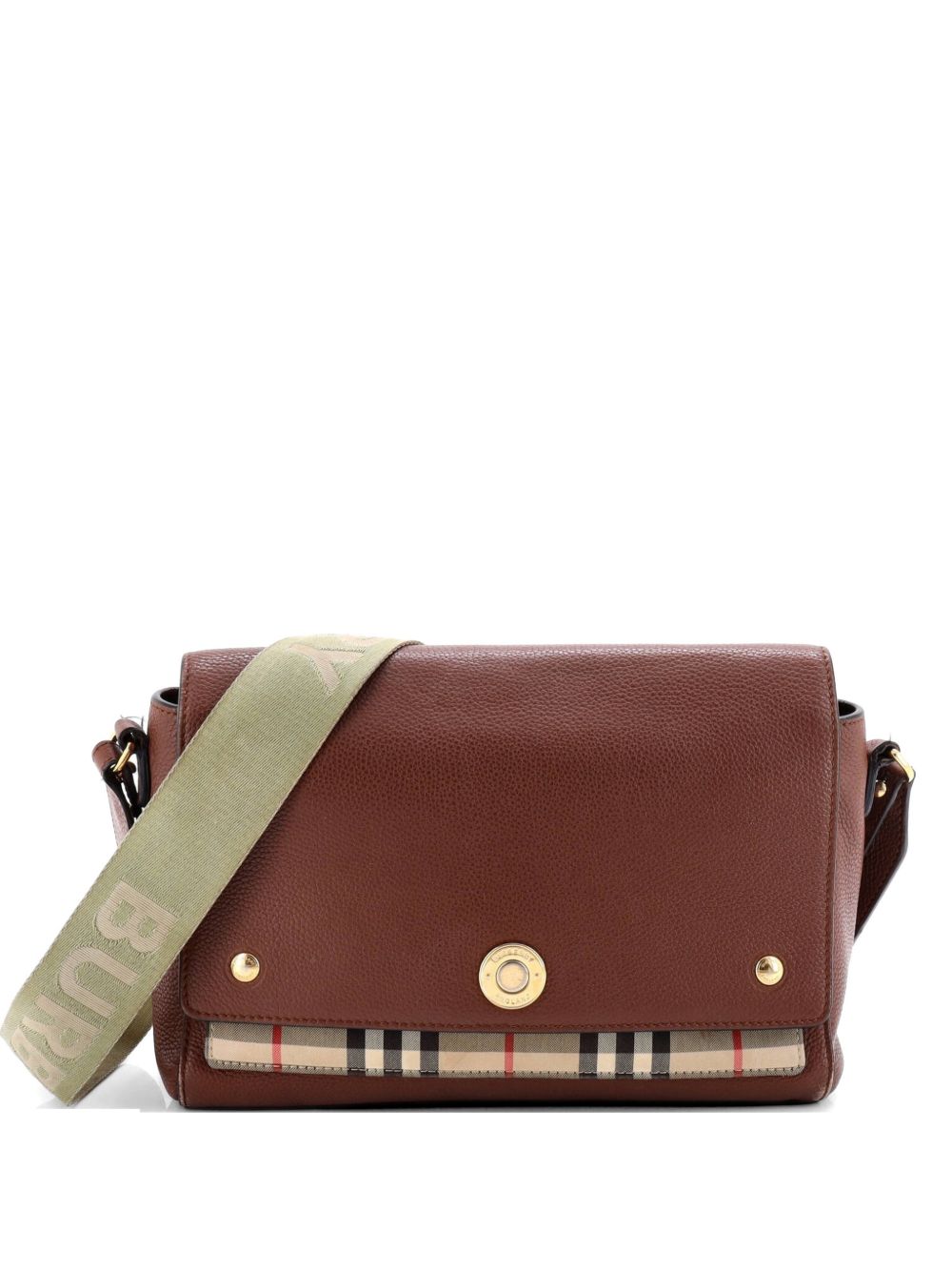 Note Leather with Vintage Check Canvas Medium crossbody bag