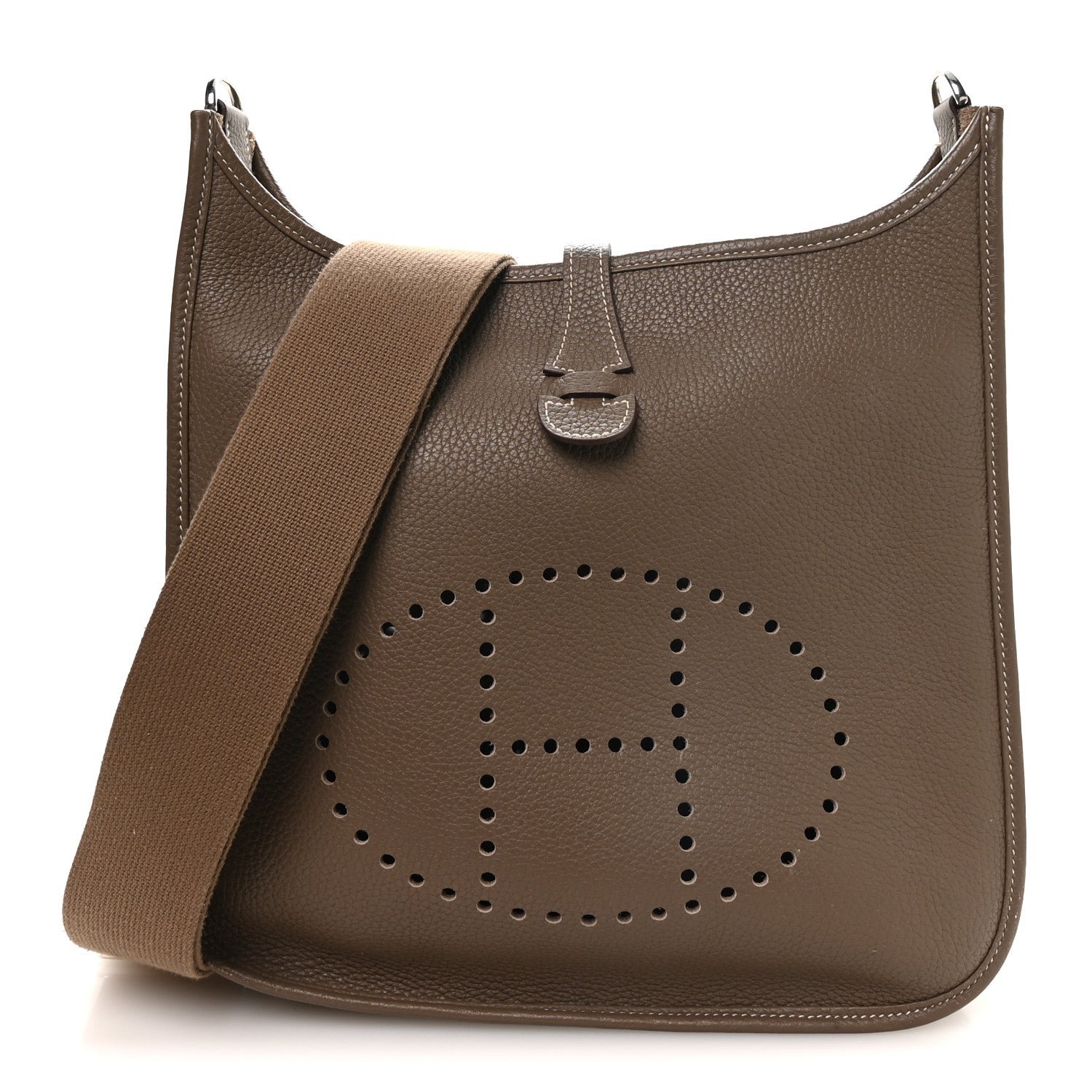 Hermes Taurillon Clemence Evelyne III PM Etoupe