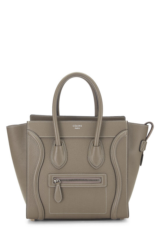 Celine Grey Drummed Calfskin Luggage Micro