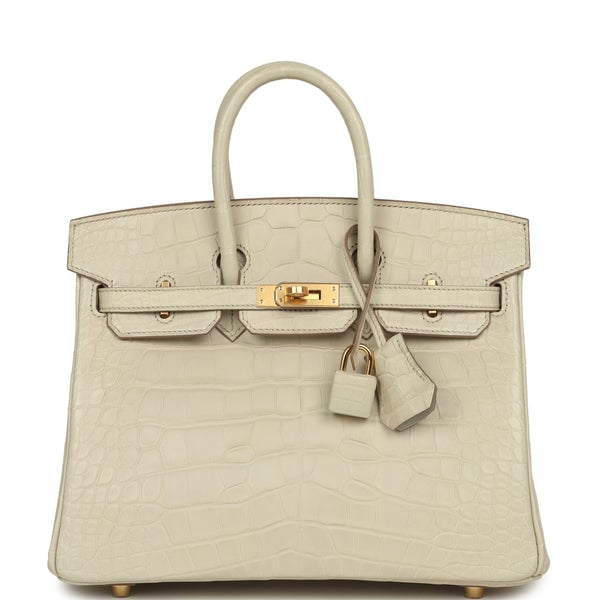 Hermes Birkin 25 Beton Matte Alligator Gold Hardware