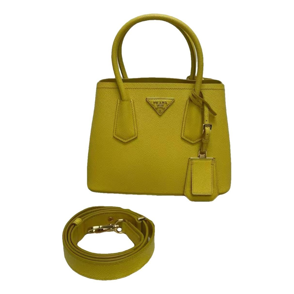 Double leather handbag