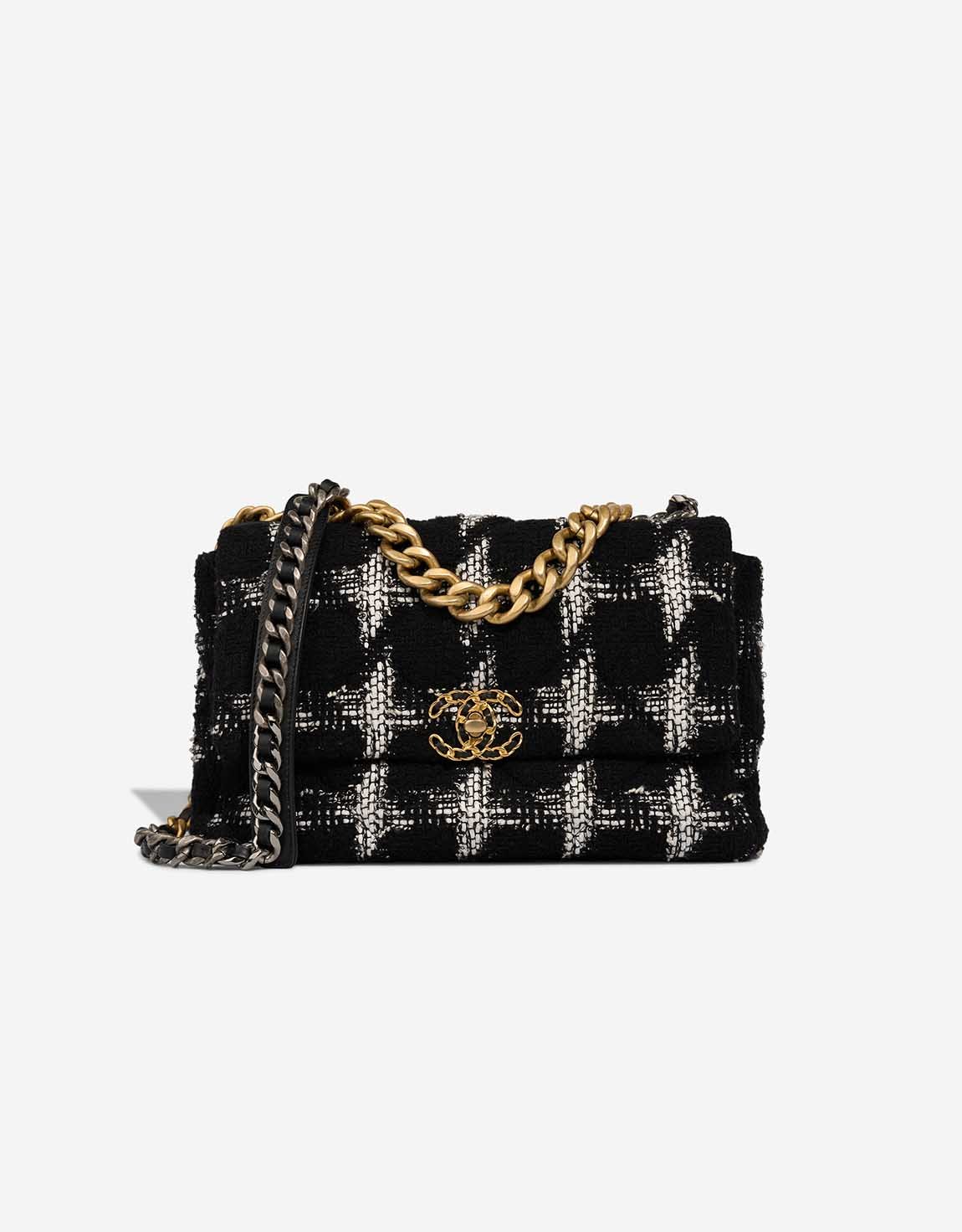
		19 Large Flap Bag Tweed Black / White    