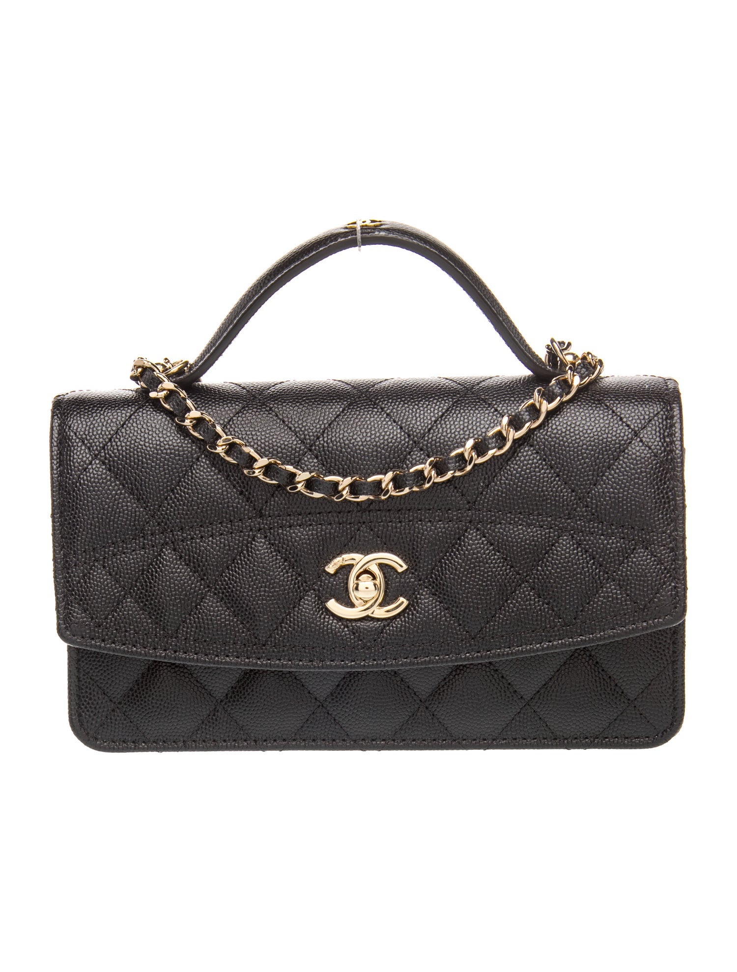 Trendy Top Handle Clutch w/ Chain