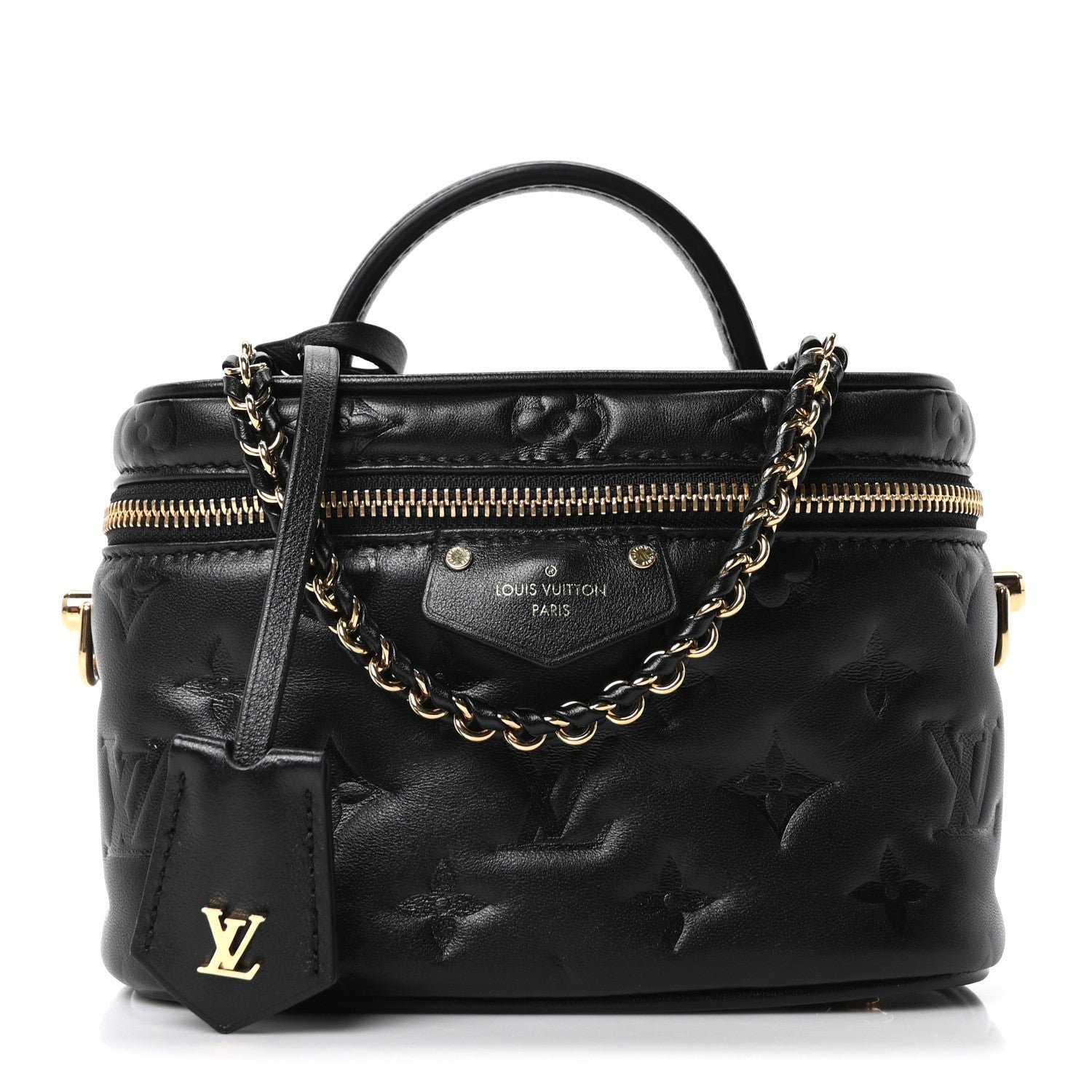 Louis Vuitton Lambskin Monogram Coussin Vanity PM Black
