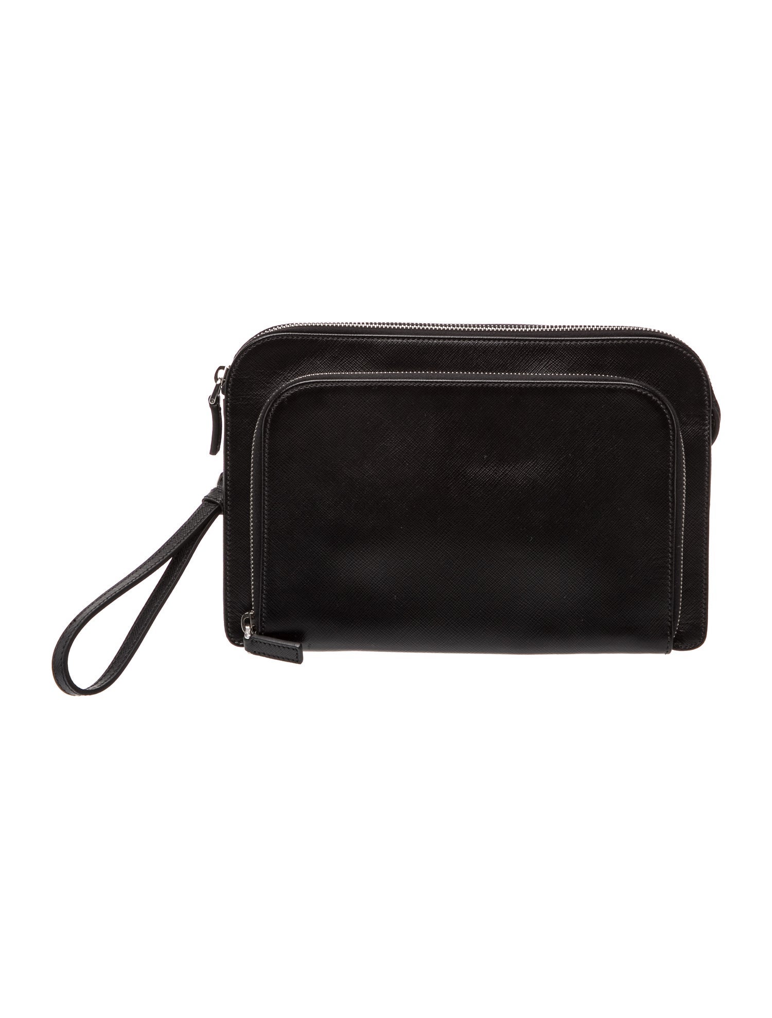 Prada Enameled Metal Triangle Clutch