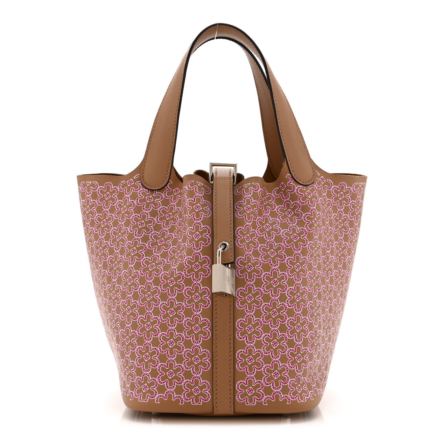 Hermes Swift Lucky Daisy Picotin Lock 18 PM Chai Rose White