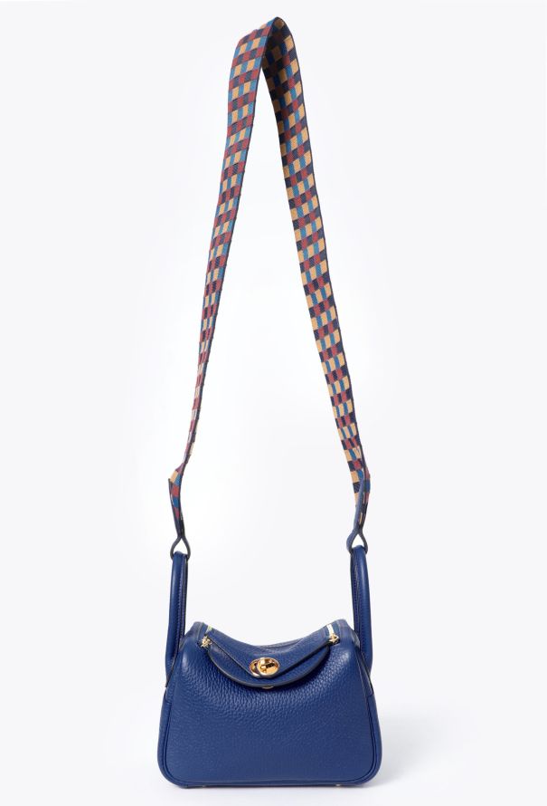 Hermes Bleu Royal Taurillon Clémence Mini Lindy