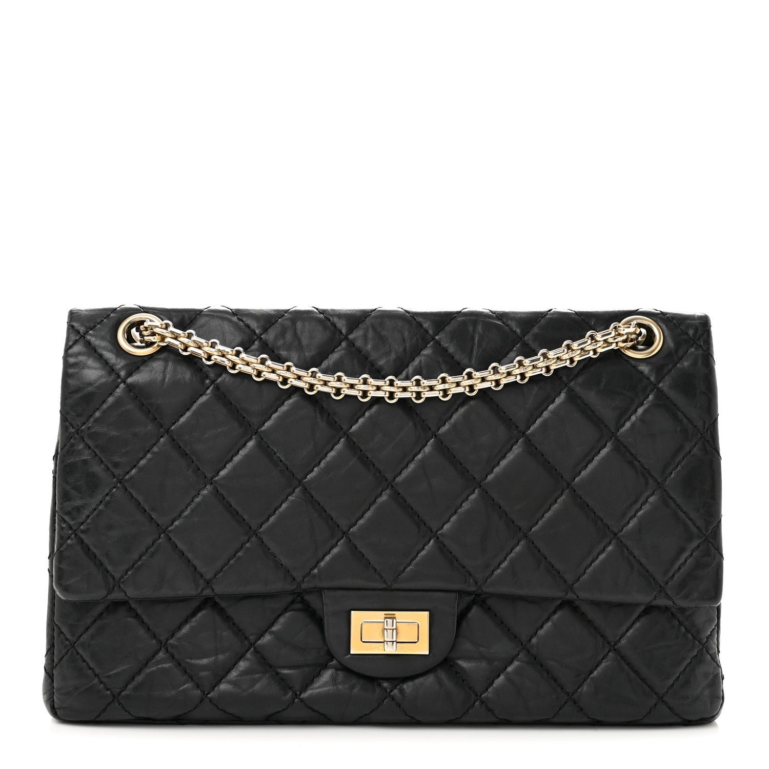 Chanel Aged Calfskin Quilted 2.55 Reissue 226 Flap Black