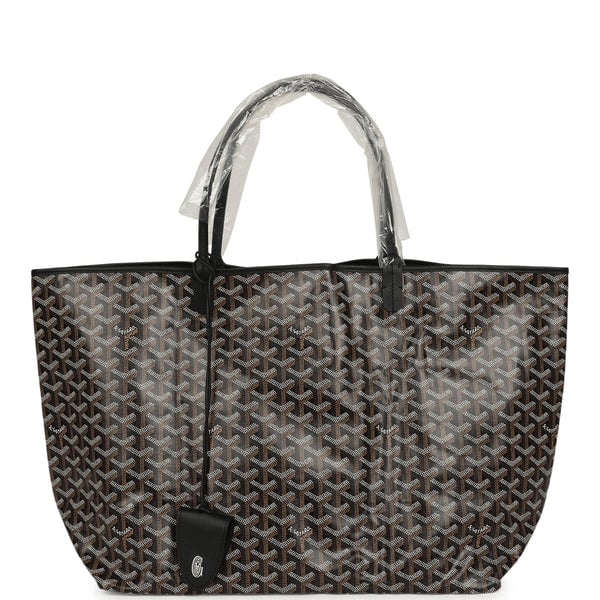 Goyard Goyardine Black Saint Louis GM Tote Bag Palladium Hardware
