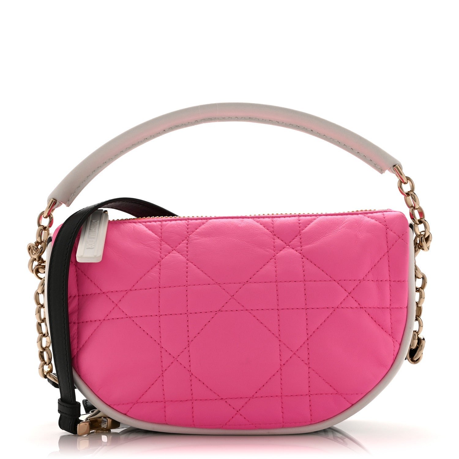 Christian Dior Lambskin Cannage Small Dior Vibe Hobo Bag Pink