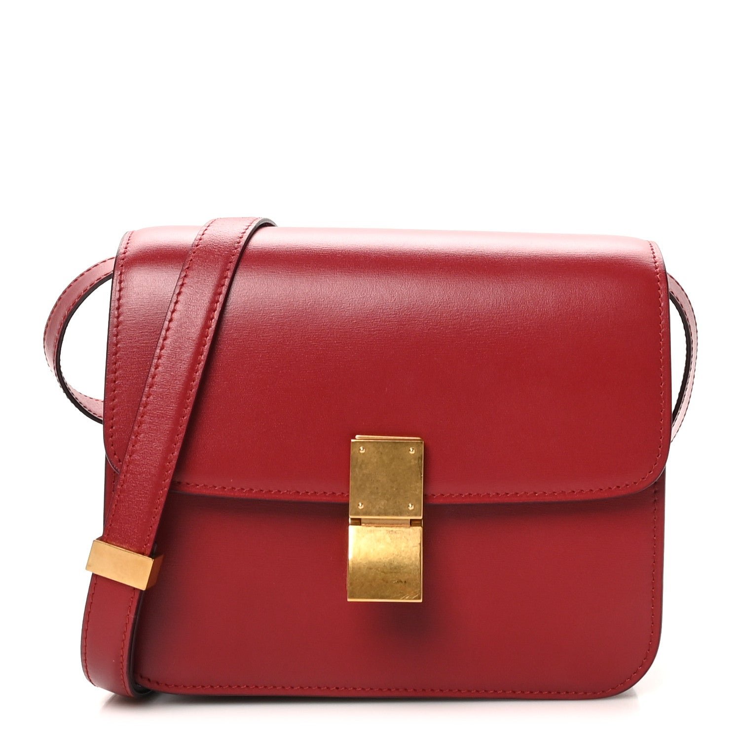 Celine Box Calfskin Teen Classic Box Flap Bag Red
