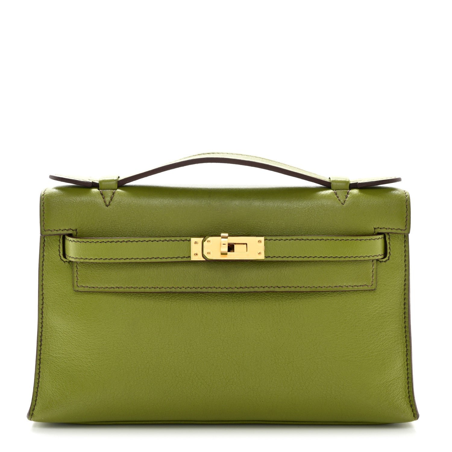Hermes Swift Kelly Pochette Clutch Vert Anis