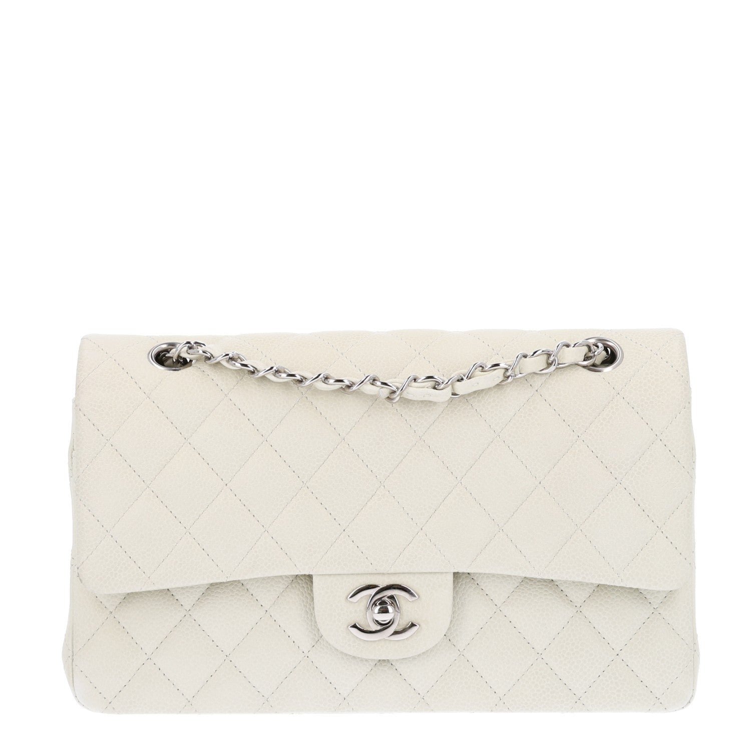 Chanel Caviar Quilted Medium Double Flap Light Green