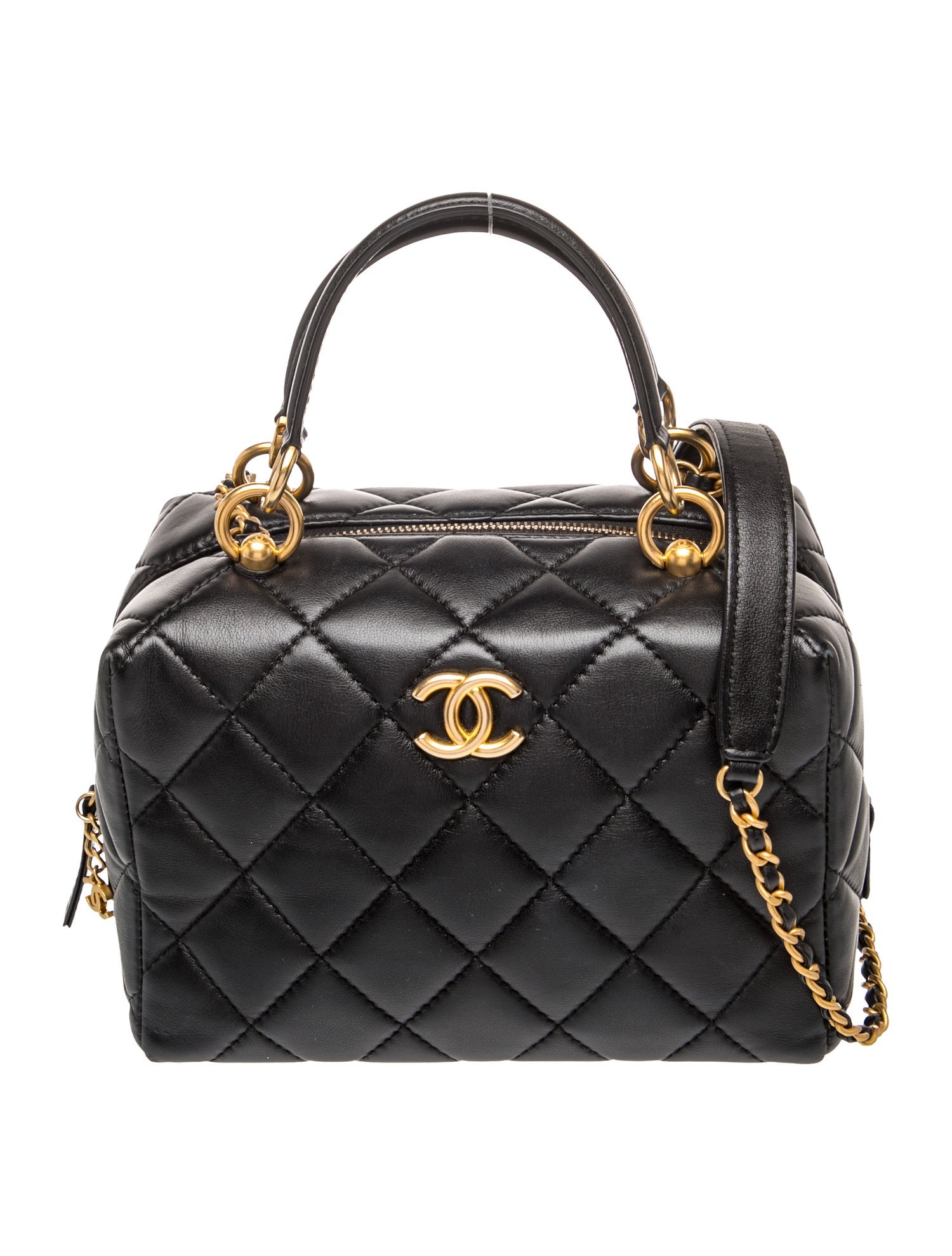 Quilted Lambskin Mini Bowling Bag