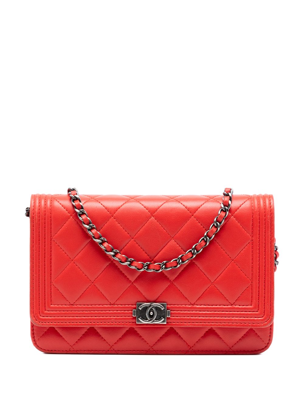 2014-2015 Quilted Lambskin Boy Wallet On Chain crossbody bag