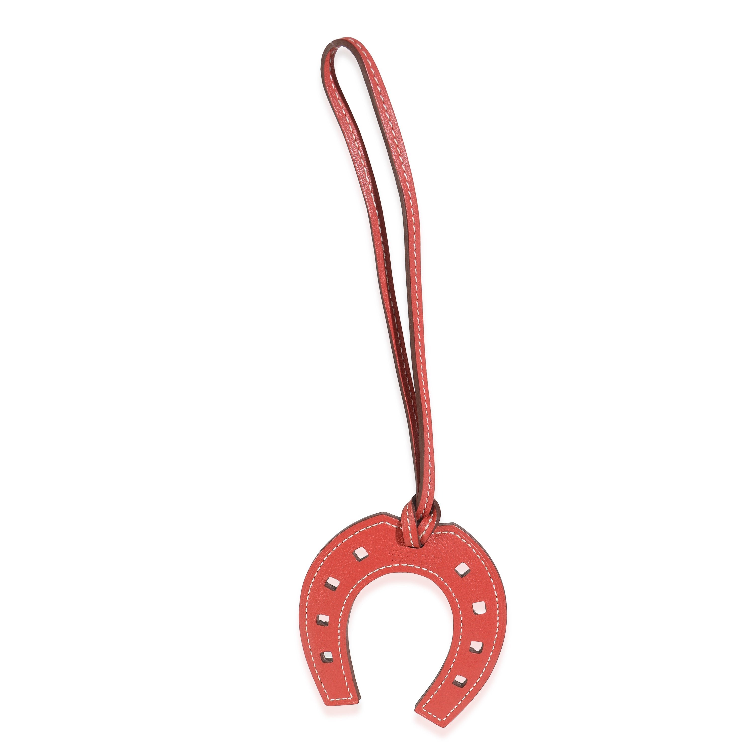 Hermes Rouge Grenat Swift Paddock Horseshoe Bag Charm