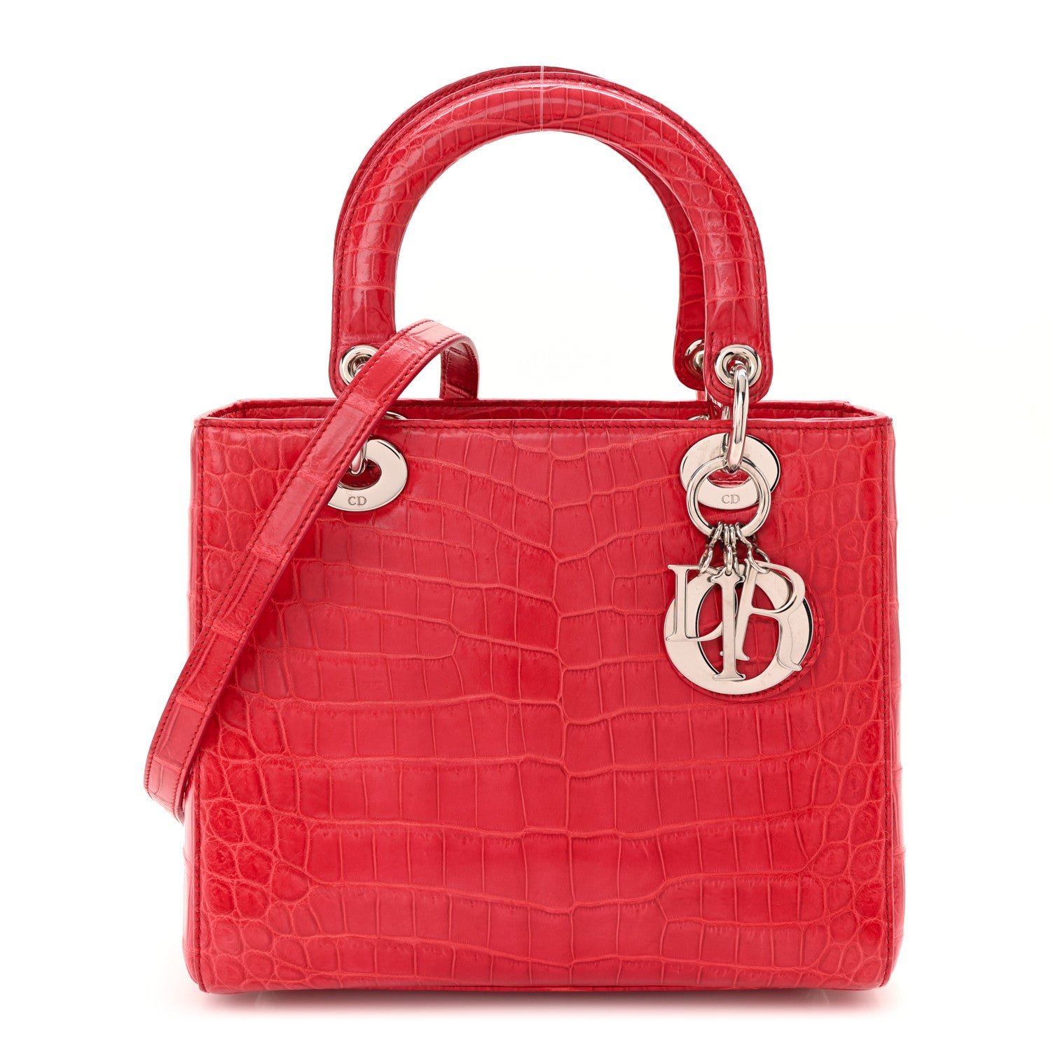Dior Christian Dior Alligator Medium Lady Dior Red